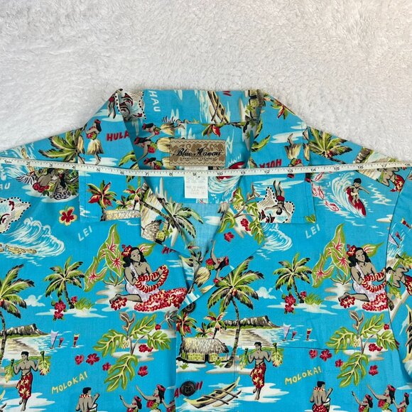 Blue Hawaii : Hawaiian Islands [M] Made in Hawaii Button-UP Short Sleeve Shirt - Picture 3 of 10